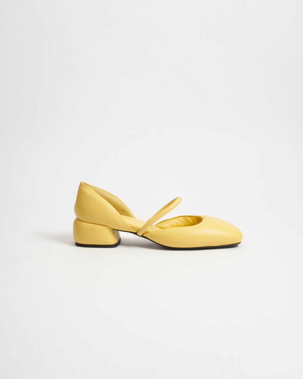 Bice Puffy Yellow Leather Mary-Jane